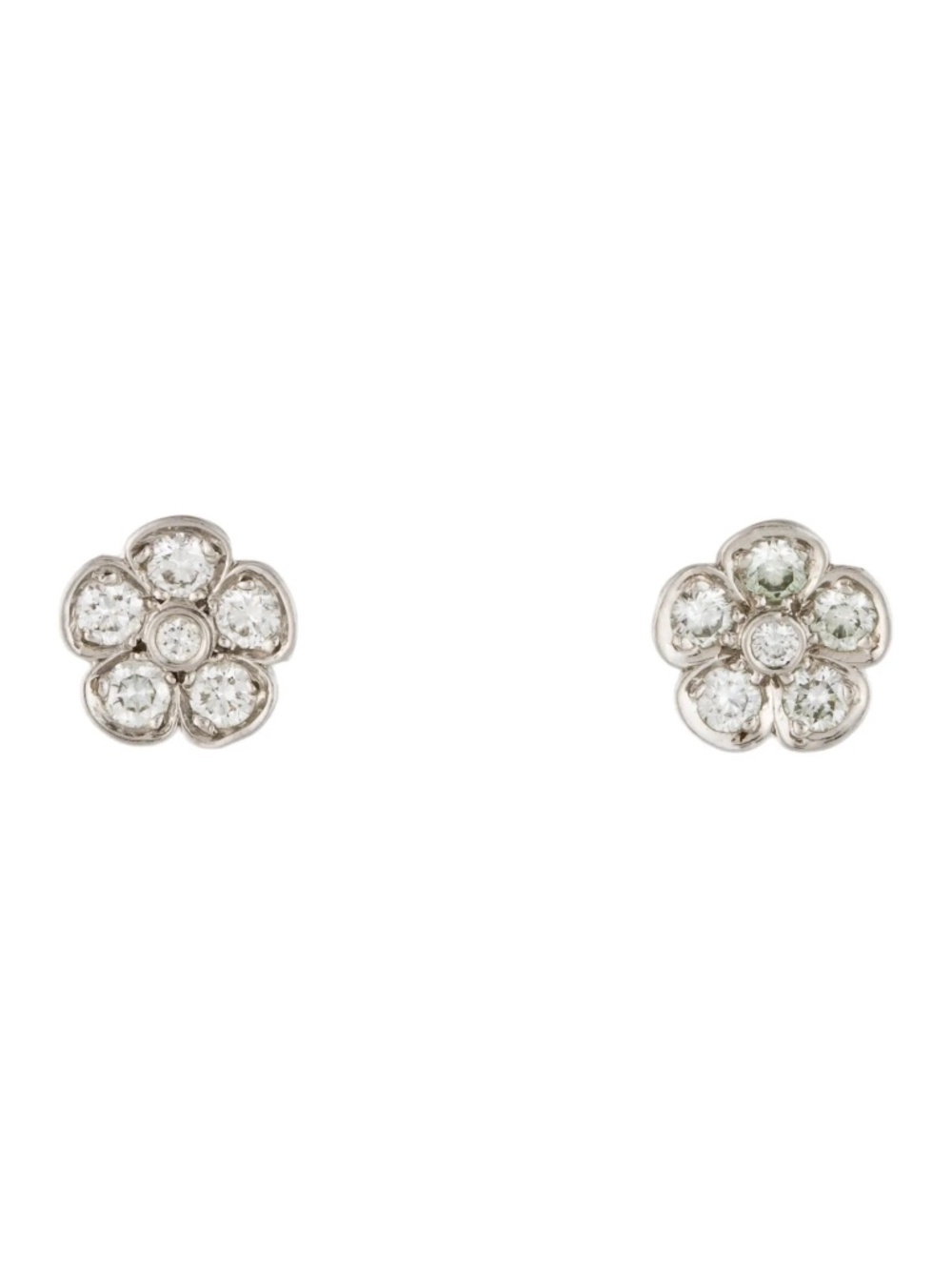 TIFFANY & CO. PLATINUM DIAMOND FLOWER EARRINGS